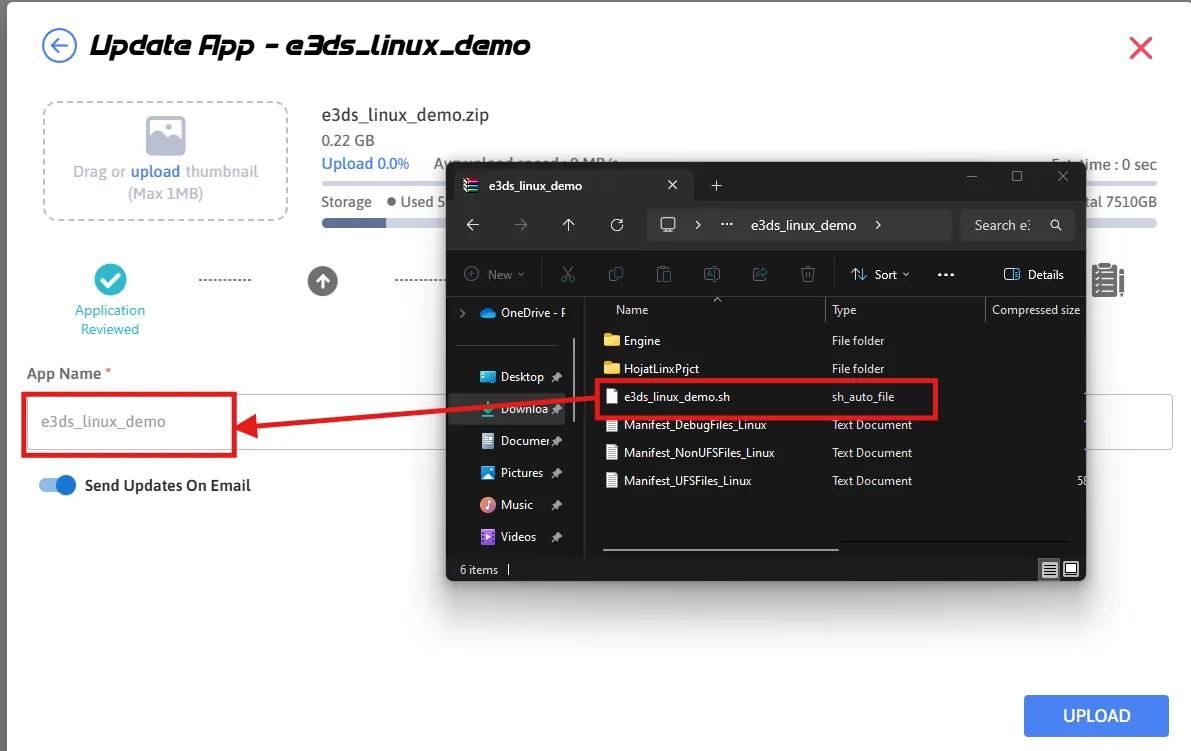 Naming the application to match the .sh launcher