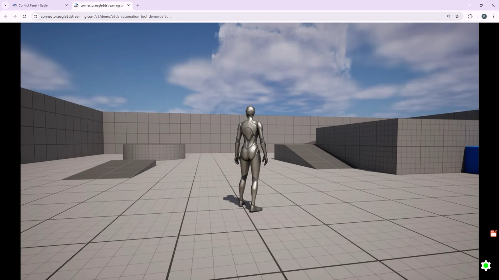 The application streaming in a browser