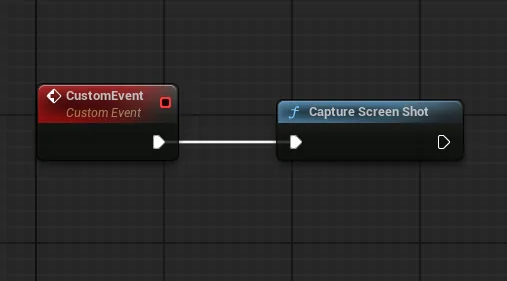 The CaptureScreenshot node wired into a Level Blueprint